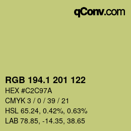 カラーコード: RGB 194.1 201 122 | qconv.com