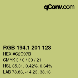 カラーコード: RGB 194.1 201 123 | qconv.com