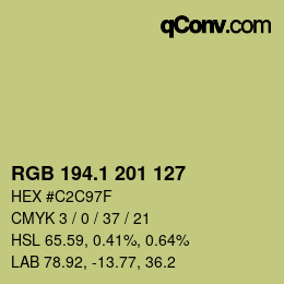 カラーコード: RGB 194.1 201 127 | qconv.com