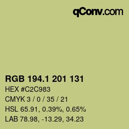 カラーコード: RGB 194.1 201 131 | qconv.com