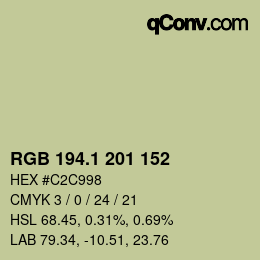 カラーコード: RGB 194.1 201 152 | qconv.com