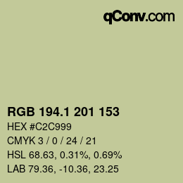 Color code: RGB 194.1 201 153 | qconv.com