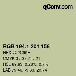 Color code: RGB 194.1 201 158 | qconv.com