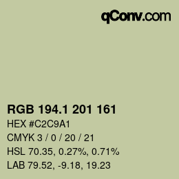 カラーコード: RGB 194.1 201 161 | qconv.com