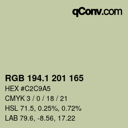 カラーコード: RGB 194.1 201 165 | qconv.com