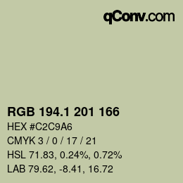 カラーコード: RGB 194.1 201 166 | qconv.com