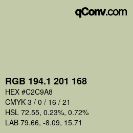 カラーコード: RGB 194.1 201 168 | qconv.com