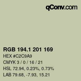 カラーコード: RGB 194.1 201 169 | qconv.com
