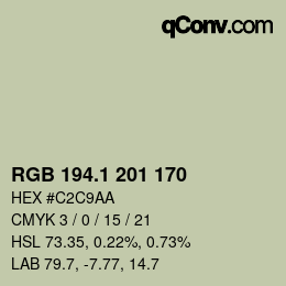 カラーコード: RGB 194.1 201 170 | qconv.com