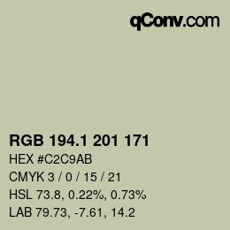 カラーコード: RGB 194.1 201 171 | qconv.com