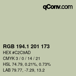 カラーコード: RGB 194.1 201 173 | qconv.com