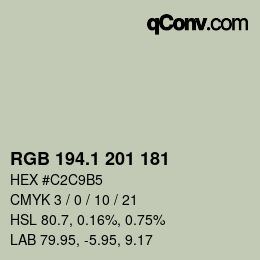 カラーコード: RGB 194.1 201 181 | qconv.com