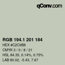 カラーコード: RGB 194.1 201 184 | qconv.com