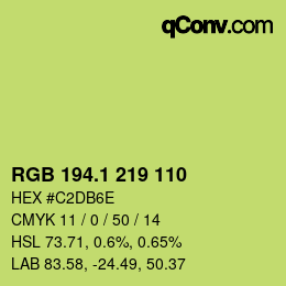 カラーコード: RGB 194.1 219 110 | qconv.com