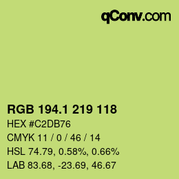 カラーコード: RGB 194.1 219 118 | qconv.com