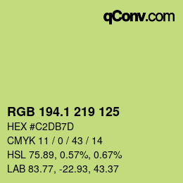 カラーコード: RGB 194.1 219 125 | qconv.com