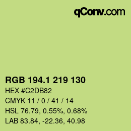 カラーコード: RGB 194.1 219 130 | qconv.com