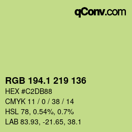 カラーコード: RGB 194.1 219 136 | qconv.com