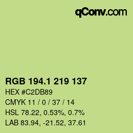 カラーコード: RGB 194.1 219 137 | qconv.com