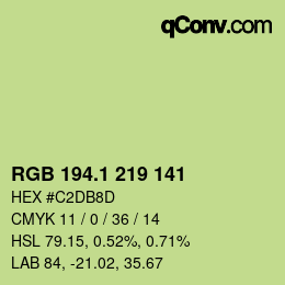 カラーコード: RGB 194.1 219 141 | qconv.com