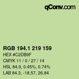 カラーコード: RGB 194.1 219 159 | qconv.com