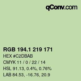 カラーコード: RGB 194.1 219 171 | qconv.com