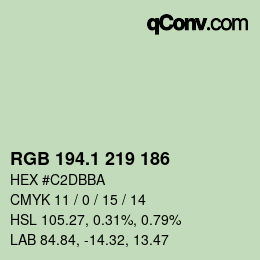 カラーコード: RGB 194.1 219 186 | qconv.com