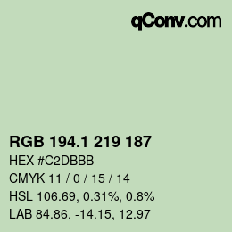 カラーコード: RGB 194.1 219 187 | qconv.com