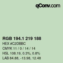 カラーコード: RGB 194.1 219 188 | qconv.com