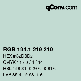Color code: RGB 194.1 219 210 | qconv.com