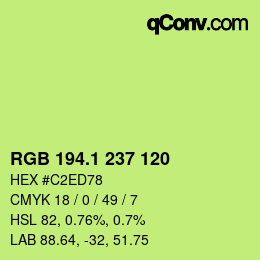 カラーコード: RGB 194.1 237 120 | qconv.com