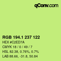 カラーコード: RGB 194.1 237 122 | qconv.com