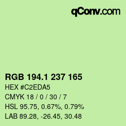 カラーコード: RGB 194.1 237 165 | qconv.com