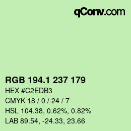 カラーコード: RGB 194.1 237 179 | qconv.com