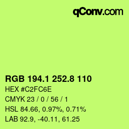 カラーコード: RGB 194.1 252.8 110 | qconv.com
