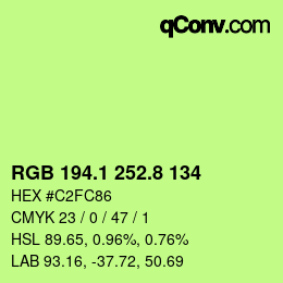 カラーコード: RGB 194.1 252.8 134 | qconv.com