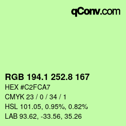 カラーコード: RGB 194.1 252.8 167 | qconv.com