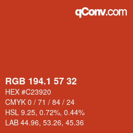 カラーコード: RGB 194.1 57 32 | qconv.com