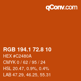 カラーコード: RGB 194.1 72.8 10 | qconv.com