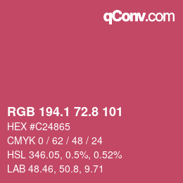 カラーコード: RGB 194.1 72.8 101 | qconv.com