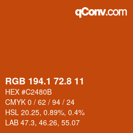 Color code: RGB 194.1 72.8 11 | qconv.com