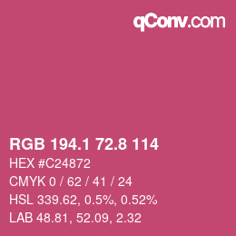 カラーコード: RGB 194.1 72.8 114 | qconv.com