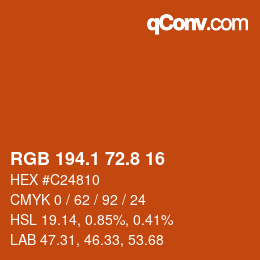 Color code: RGB 194.1 72.8 16 | qconv.com