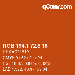 Color code: RGB 194.1 72.8 18 | qconv.com