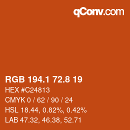 Farbcode: RGB 194.1 72.8 19 | qconv.com