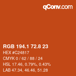 Color code: RGB 194.1 72.8 23 | qconv.com