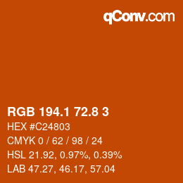 Code couleur: RGB 194.1 72.8 3 | qconv.com