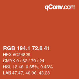 Farbcode: RGB 194.1 72.8 41 | qconv.com