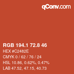 Color code: RGB 194.1 72.8 46 | qconv.com
