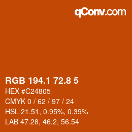 カラーコード: RGB 194.1 72.8 5 | qconv.com
